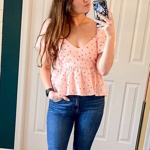 Vici Peplum Heart Top